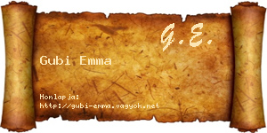 Gubi Emma névjegykártya